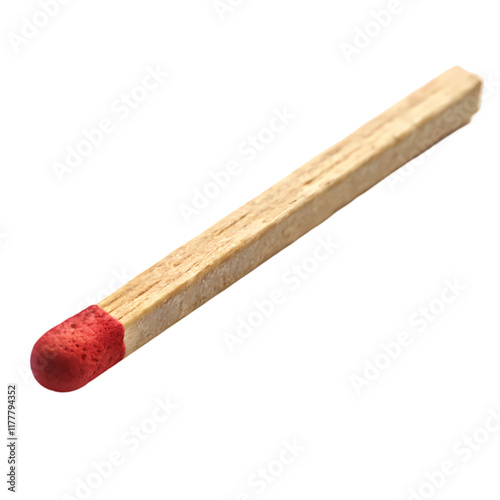 Close-up of a single red-tipped matchstick