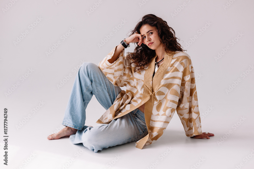 © Viktor Solomin/Stocksy - A model poses gracefully in a stylish outfit in studio © Viktor Solomin/Stocksy - A model poses gracefully in a stylish outfit in studio