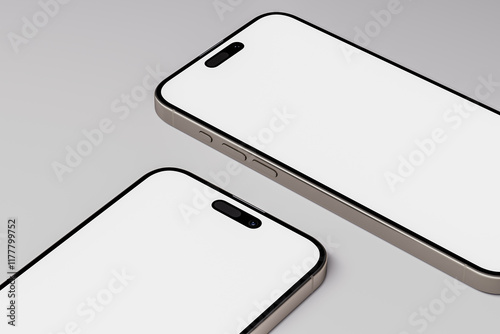 Phone mockup with blank white screen 