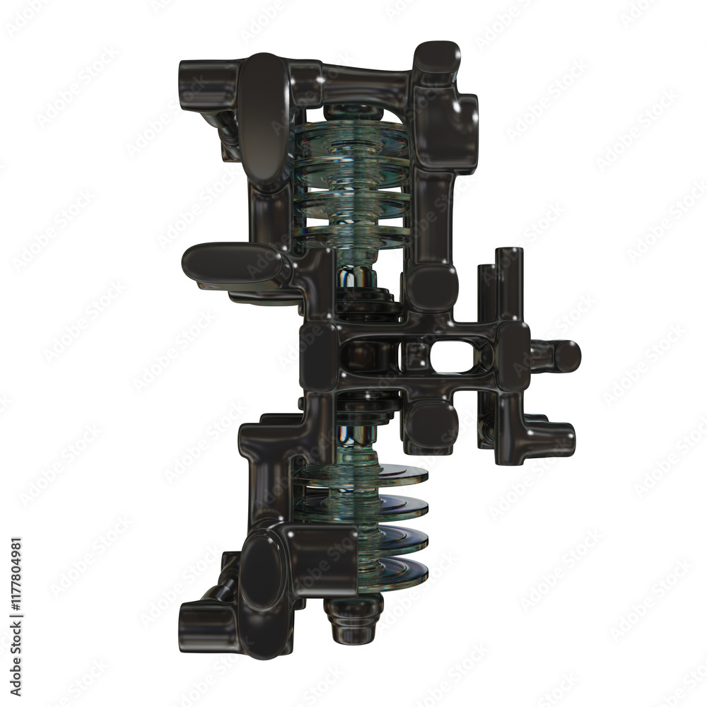 Metal abstract shape, 3d render