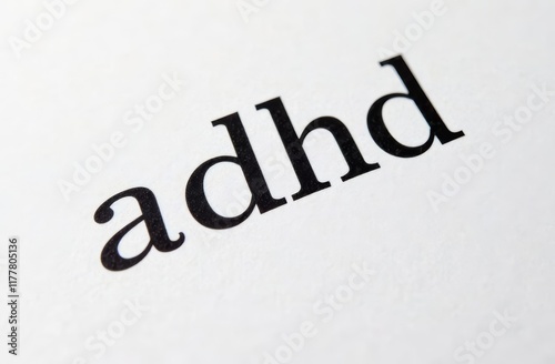 This text highlights ADHD, a neurodevelopmental disorder affecting attention, impulse control, and organization. photo