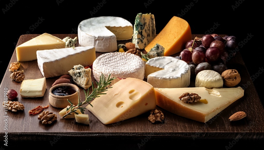 mixed cheese board, AI generated mixed cheese board, AI generated