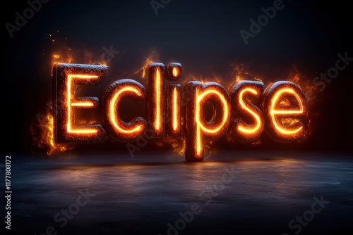 Unique eclipse logo design featuring light and dark elements with a striking vector style on a black background photo