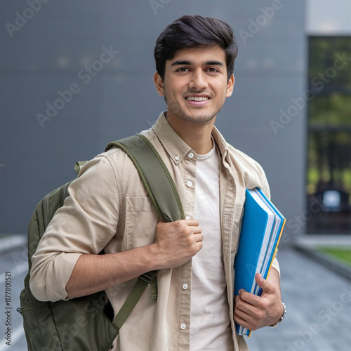 A Indian Student holding book