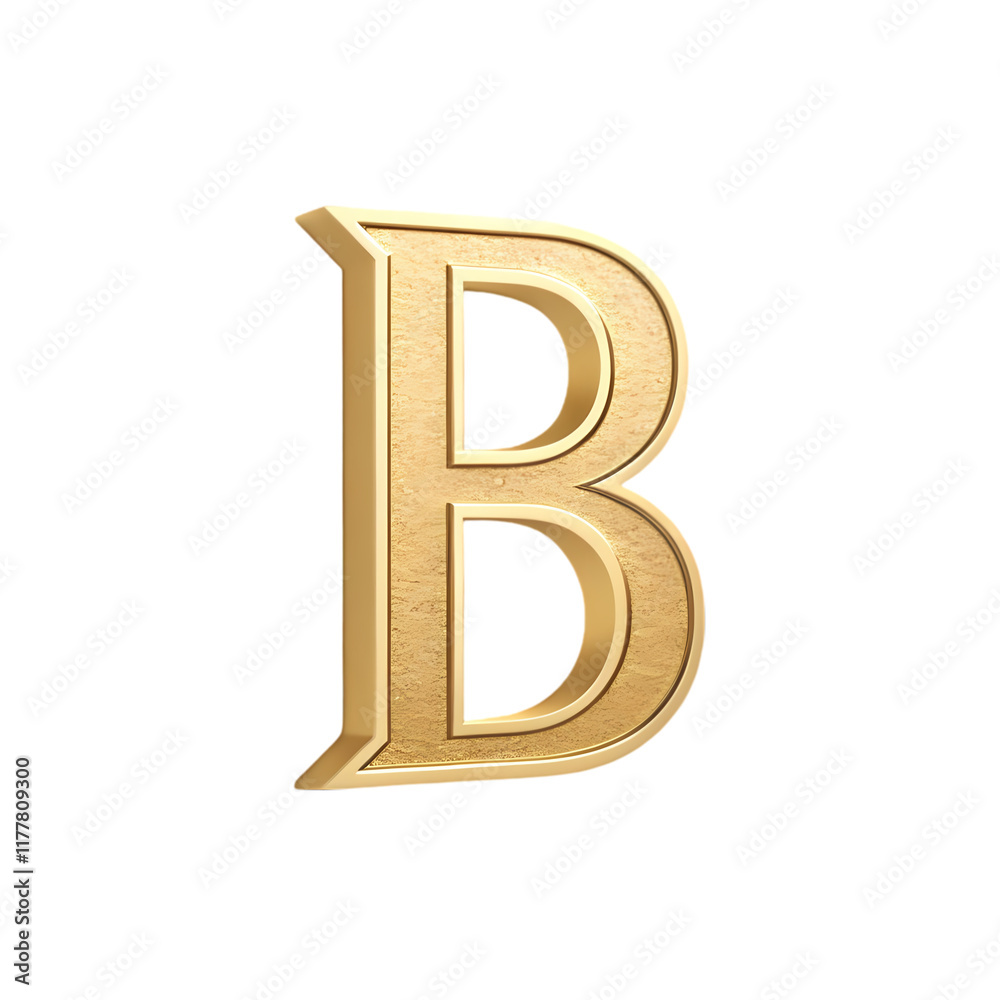 Elegant Gold Letter B Monogram with Decorative Frame Elegant Gold Letter B Monogram with Decorative Frame