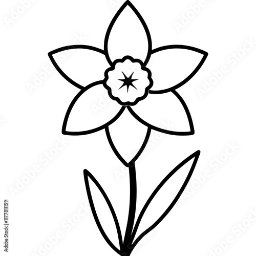 daffodil  line art vector