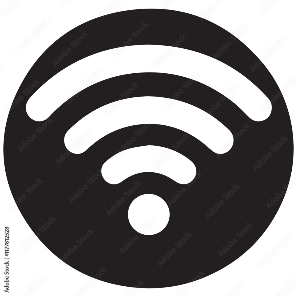 wi fi icon on square internet button wi fi icon on square internet button