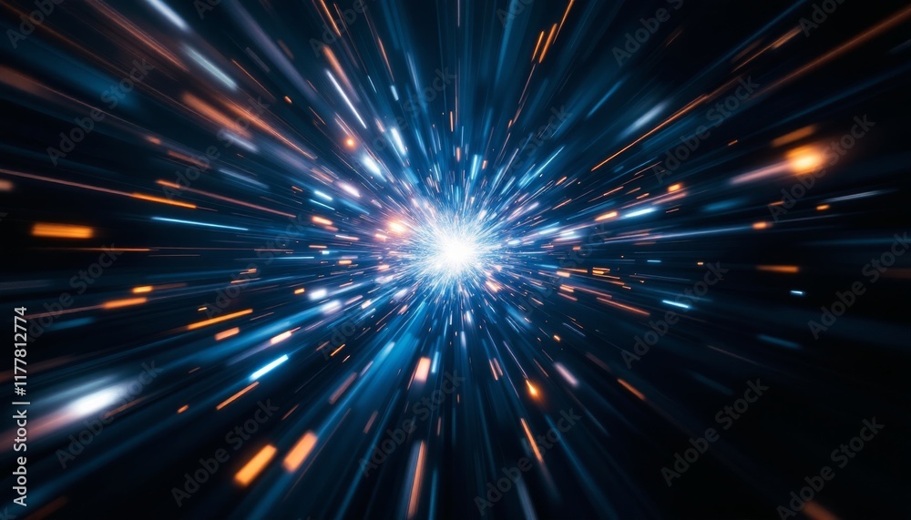 Abstract Light Speed Travel in Cosmic Space Background Abstract Light Speed Travel in Cosmic Space Background