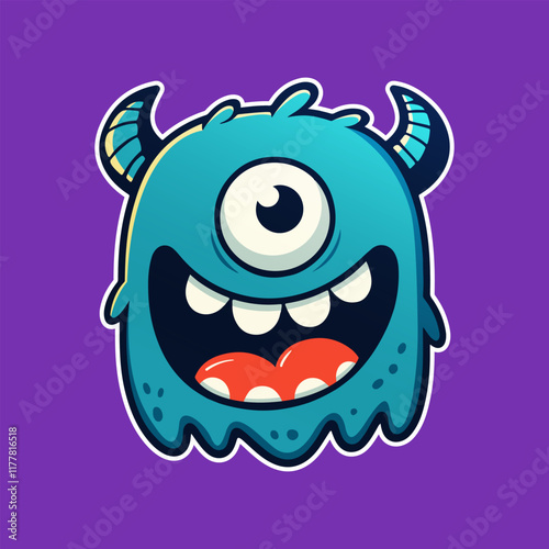 Happy monster characters suitable for stickers or key chains