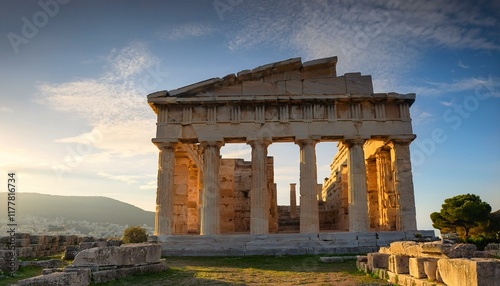 ancient greek ruins, AI generated