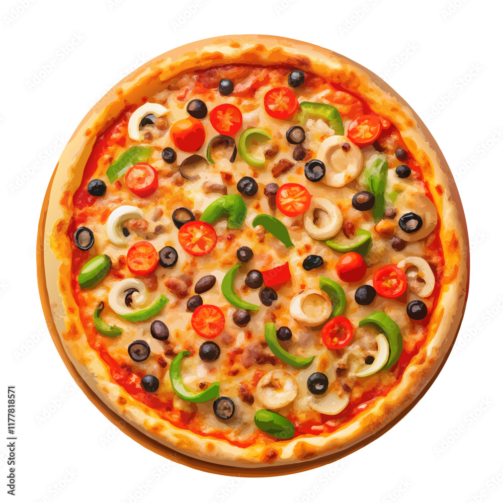 Isolated pizza with mushrooms and olives vector illustration (3) Isolated pizza with mushrooms and olives vector illustration (3)