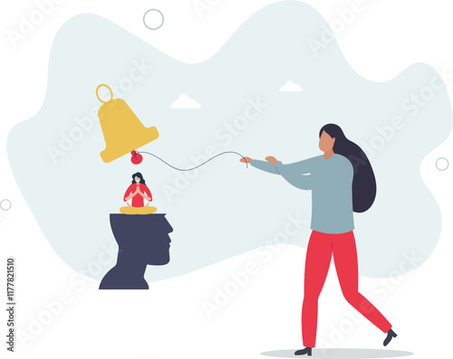 Self awareness, psychological state in individuality of behavior or feeling, self acceptance or personality concept.flat characters.
