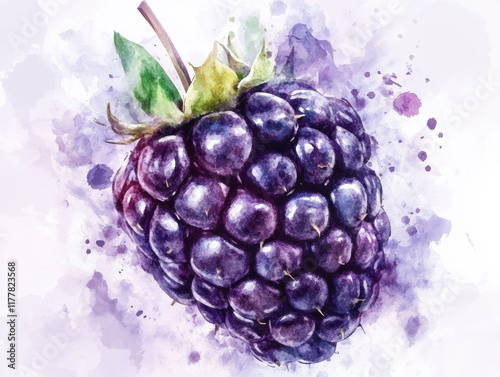 A delicate watercolor blackberry design perfect for modern content creators.