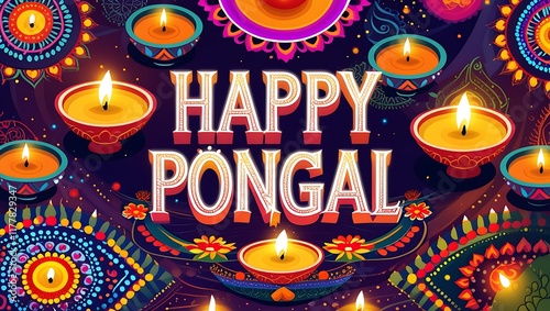 Festive Pongal wishes image with 