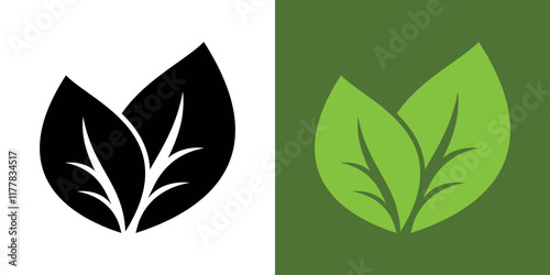 Green leaf icon. Leaves icon on isolated background. Design elements for natural, eco, vegan, bio labels. Vegan, 100 per cent organic