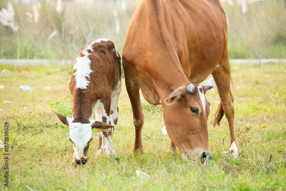 Cow eating grass in field, Cow on grass, Baby Cow eating grass in field Cow eating grass in field, Cow on grass, Baby Cow eating grass in field