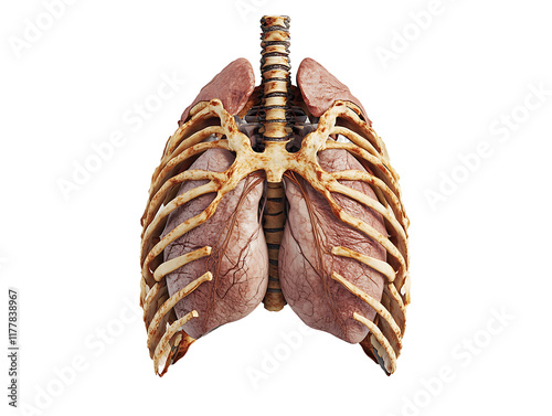 close up of a bone isolated on transparent background