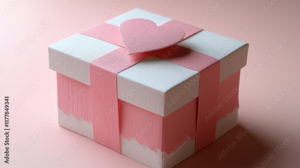 Fototapeta premium Romantic Heart Shaped Paper Gift Box for Special Occasions