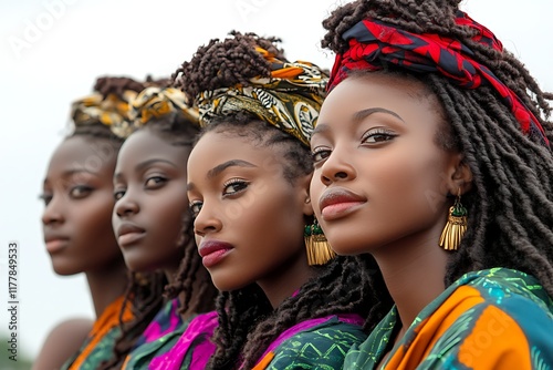 Group of beautiful young women from chad