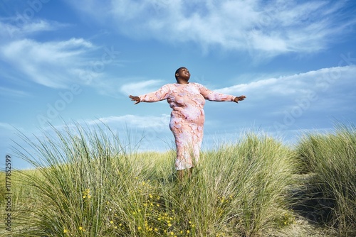 Freedom on a sunny day in nature