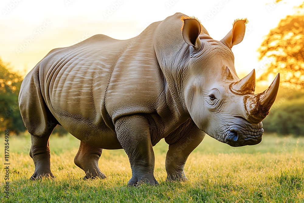 Fototapeta premium Rhinoceros in grassland