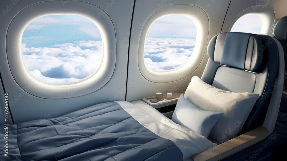 Naklejka premium First Class Luxurious Airplane Travel Seats