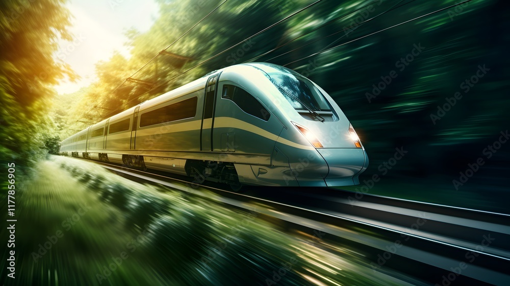 Obraz premium High Speed Rail Train