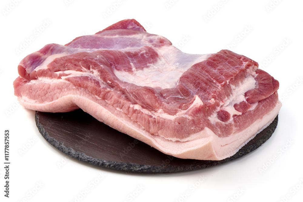 Belly pork meat, isolated on white background. Belly pork meat, isolated on white background.