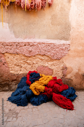 Moroccan fabrics. photo