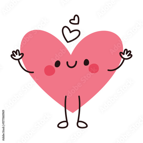 Love Concept With Heart Character