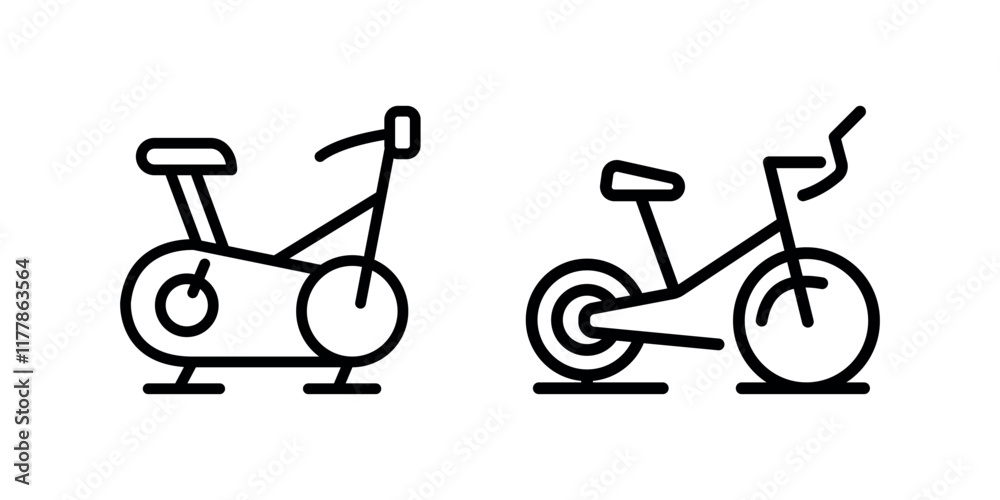 indoor-cycling outline or line icon design bundle. indoor-cycling outline or line icon design bundle.