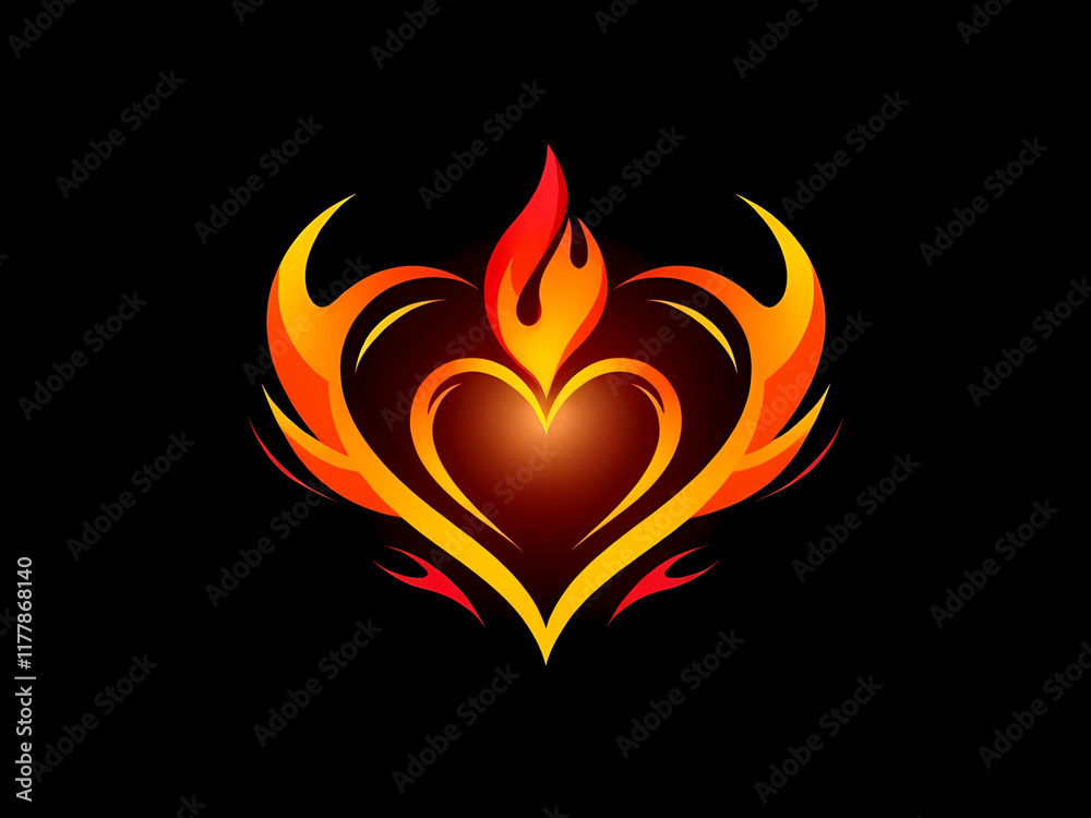 heart with fire heart with fire