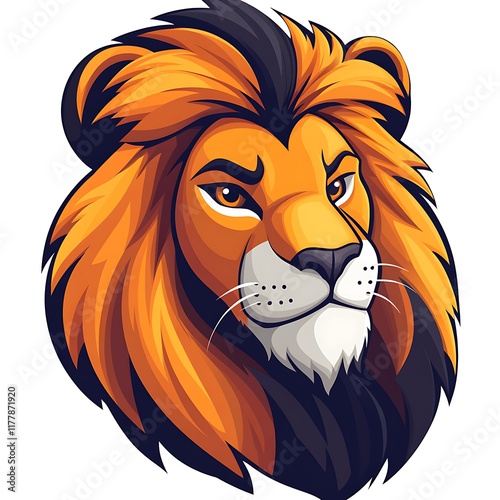 Bold lion mascot logo illustration photo