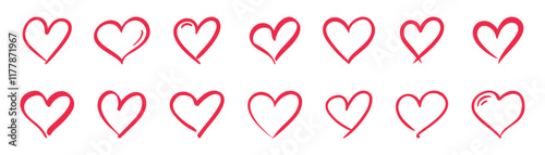 hand drawn doodle heart icon