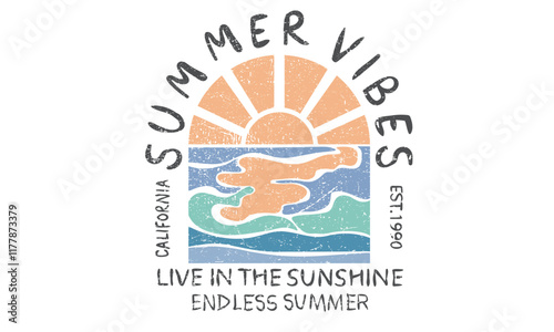 Summer vibes artwork. Sunshine paradise graphic print design. Enjoy beach life. Surf club design. Beach good vibes. Beach modern abstract art. Enjoy beach life.