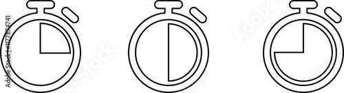 Clock with arrow circle Time icon line set symbol isolated on transparent background. vector for apps or web Alarm clock Watch countdown Stopwatch sign. Hours, minutes and seconds concept
