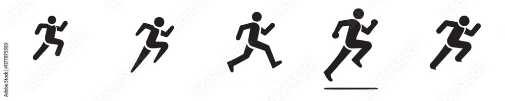 Vector collection of icons of people running with simple designs Vector collection of icons of people running with simple designs