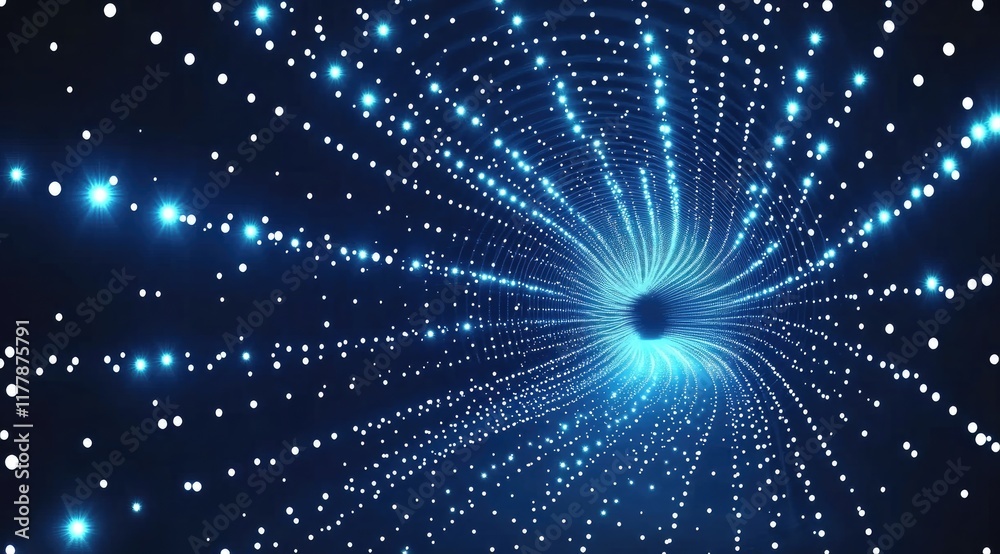 Fototapeta premium Glowing lines swirl in a mesmerizing pattern showcasing motion and tranquility