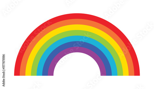 Rainbow vector illustration simple flat design color palette set of seven colors. Rainbow icon. Flat style. Vector icon.