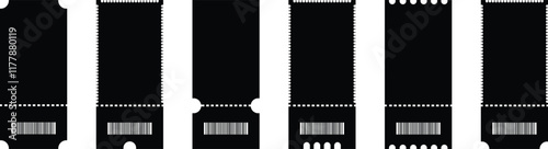 Raffle ticket icon. Vector for apps or website image isolated on transparent background. Ticket for event or program access icon in flat set. Tickets or Coupons, credit card, chip card symbol.