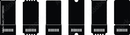 Raffle ticket icon. Vector for apps or website image isolated on transparent background. Ticket for event or program access icon in flat set. Tickets or Coupons, credit card, chip card symbol.