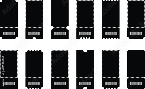 Raffle ticket icon. Vector for apps or website image isolated on transparent background. Ticket for event or program access icon in flat set. Tickets or Coupons, credit card, chip card symbol.