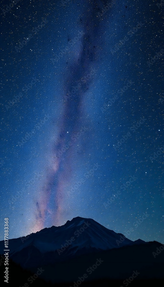 Cosmic Beauty: Mountains Under a Starry Sky Cosmic Beauty: Mountains Under a Starry Sky