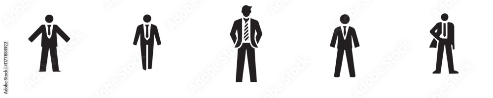 Collection of vector icons of a leader Collection of vector icons of a leader