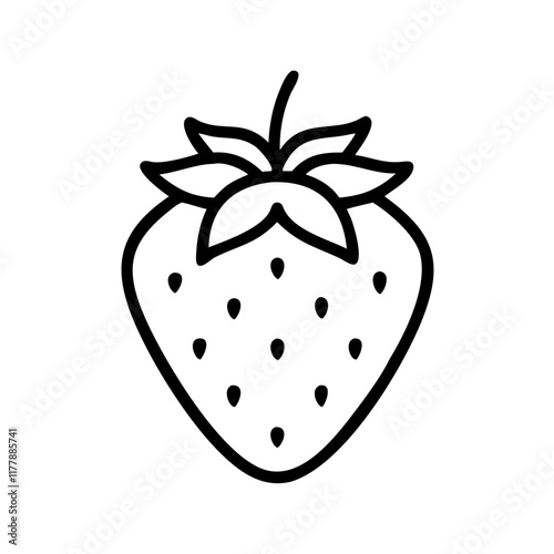 Simple icon of a strawberry, symbolizing freshness and natural sweetness