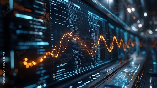 Genomic data visualization futuristic interface Background