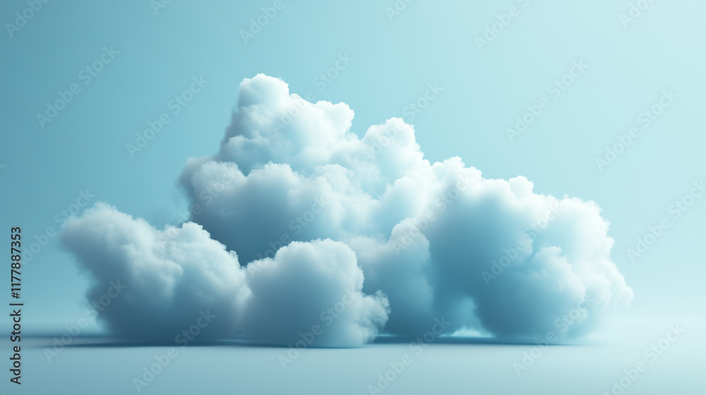 White cloud isolated on light blue background White cloud isolated on light blue background