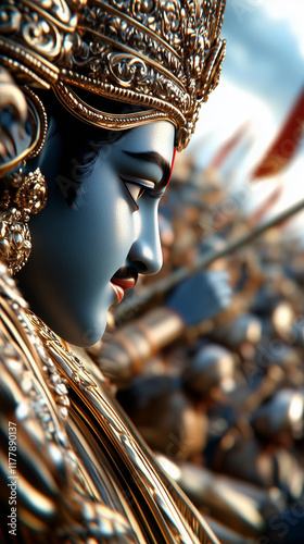Krishna Imparts Wisdom as a Teacher and Guide During a Spiritual Discourse