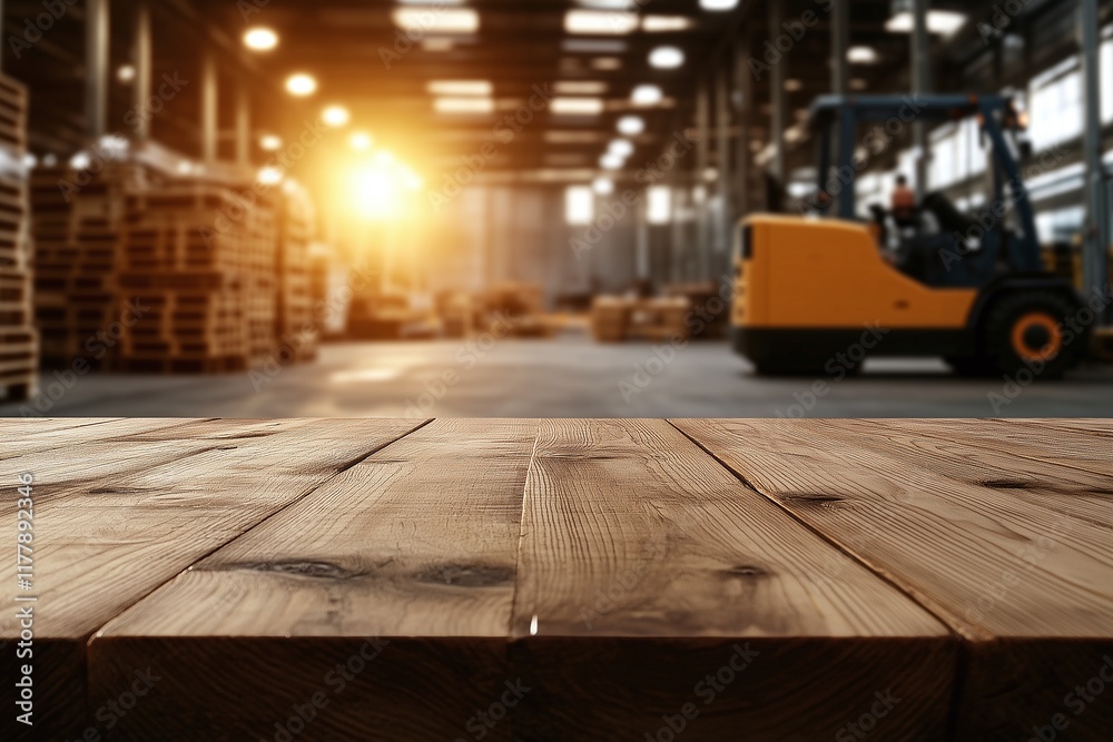 custom made wallpaper toronto digitalExploring empty wooden table top in blurred warehouse storage environment