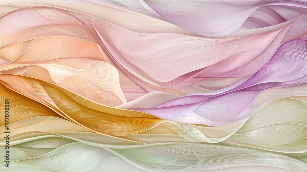 Ethereal Pastel Waves with Copy Space for Design Ethereal Pastel Waves with Copy Space for Design